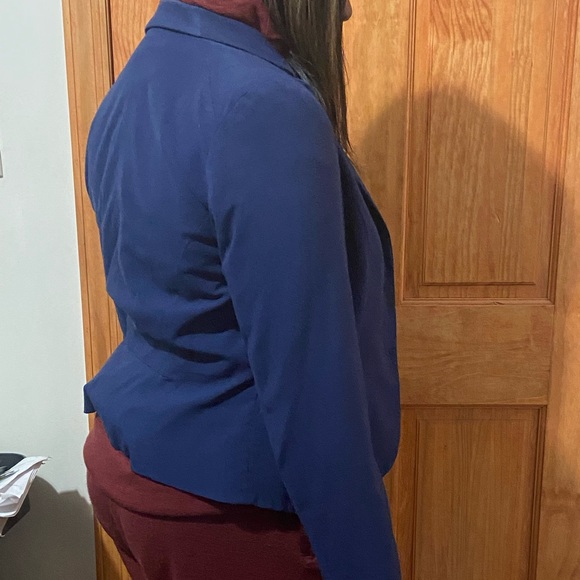 H&M Blue One Button Blazer Size: 10 - Picture 4 of 7